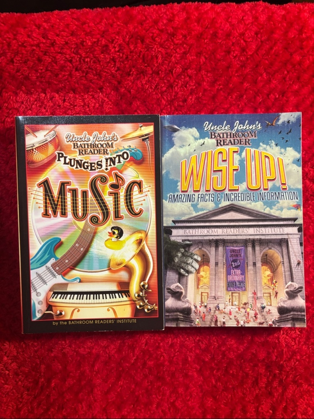 Uncle John's Bathroom Reader Book Bundle of 2 - Plunges into Music & Wise Up!
